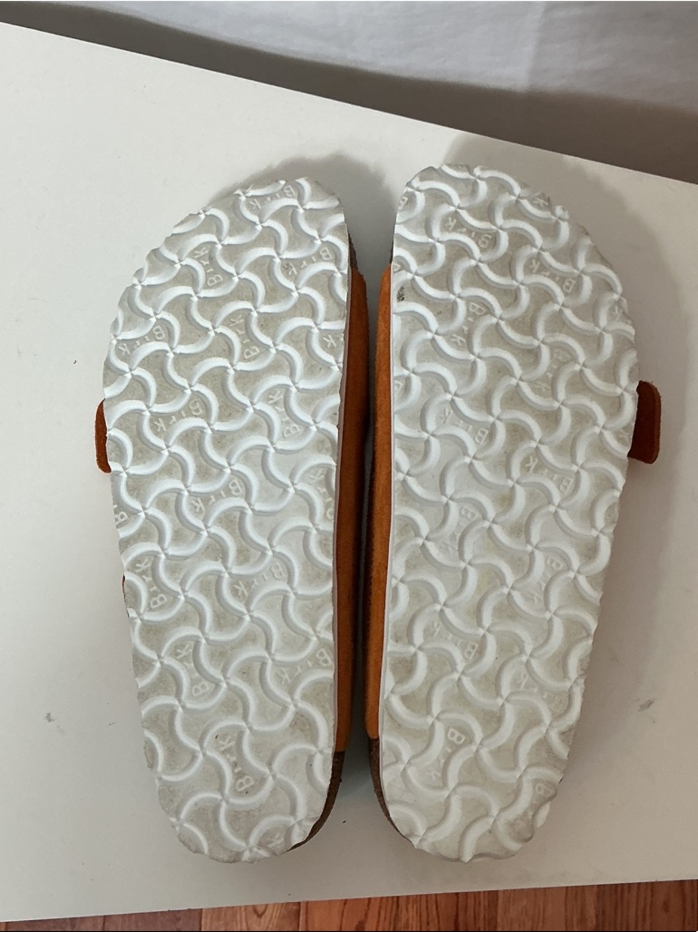 Birkenstock Orange Suede Two-Buckle Sandals - Picture 6 of 9